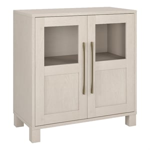 Henn&Hart 28&quot Alder White MDF/Glass Accent Cabinet