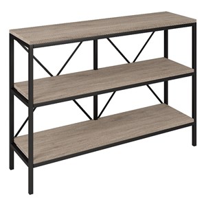 Henn&Hart 42&quot Metal & MDF Console Table in Blackened Bronze/Antiqued Gray Oak