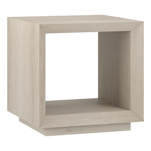 Henn&Hart 22&quot Modern MDF Engineered Wood Side Table in Alder White