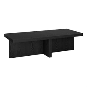 Henn&Hart 54&quot Black Grain MDF Coffee Table