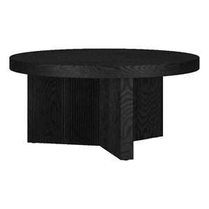 Henn&Hart 32&quot Black Grain MDF/PVC Coffee Table
