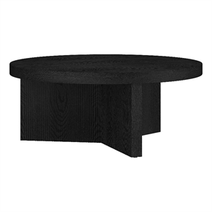 Henn&Hart 36&quot Black Grain MDF/PVC Coffee Table