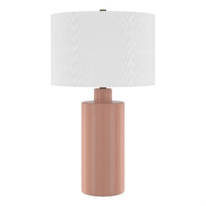 Henn&Hart 14&quot Dusty Pink Ceramic/Fabric Table Lamp