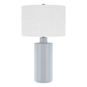 Henn&Hart 14&quot Smoky Blue Ceramic/Fabric Table Lamp
