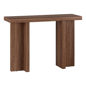 Henn&Hart 42&quot Satin Walnut MDF Console Table