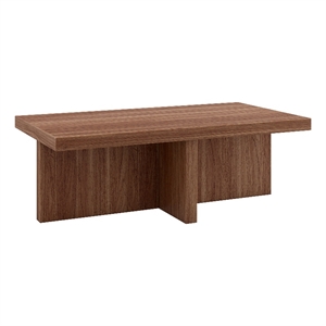 Henn&Hart 44&quot Satin Walnut MDF Coffee Table