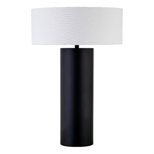 Henn&Hart 16&quot Blackened Bronze Metal/Fabric Table Lamp