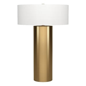 Henn&Hart 16&quot Brass Metal/Fabric Table Lamp