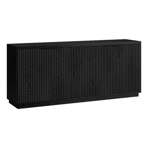 Henn&Hart 68&quot Black Grain MDF Buffet Table