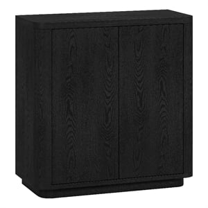 Henn&Hart 31.5&quot Black Grain MDF Accent Cabinet