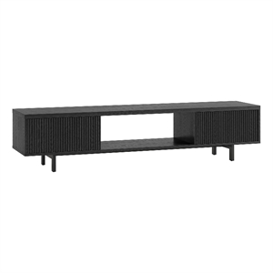 Henn&Hart 69.63&quot Black Grain MDF/Metal TV Stand