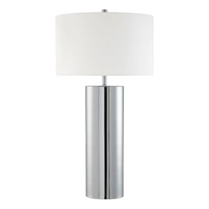 Henn&Hart 15&quot Polished Nickel Metal/Fabric Table Lamp
