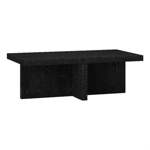 Henn&Hart 44&quot Black Grain MDF/PVC Coffee Table