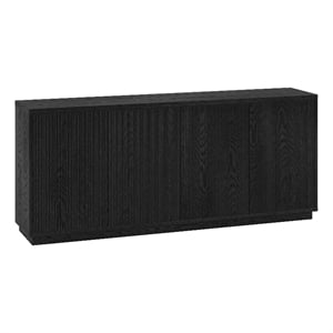 Henn&Hart 68&quot Black Grain MDF Buffet Table