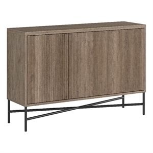 Henn&Hart 47.5&quot Antiqued Gray Oak MDF/PVC/Metal Buffet Table