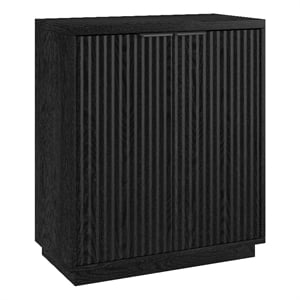 Henn&Hart 27.75&quot Black Grain MDF/PVC Accent Cabinet