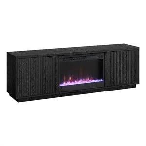 Henn&Hart 70&quot Black Grain MDF TV Stand