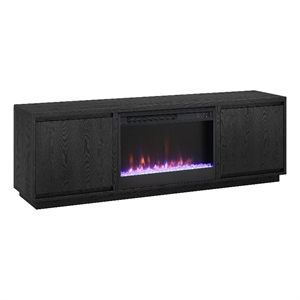 Henn&Hart 68&quot Black Grain MDF TV Stand