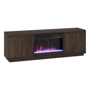 Henn&Hart 68&quot Satin Walnut MDF TV Stand