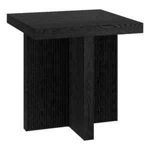 Henn&Hart 22&quot Black Grain MDF Side Table