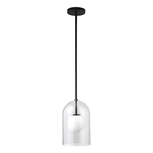 Henn&Hart 7.88&quot Blackened Bronze Metal/Glass Pendant