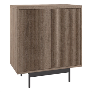 Henn&Hart 28&quot Antiqued Gray Oak MDF/Metal Accent Cabinet