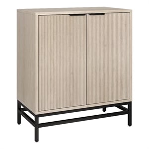 Henn&Hart 28&quot Alder White MDF/Metal Accent Cabinet