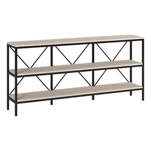 Henn&Hart 64&quot Blackened Bronze/Alder White Metal/MDF Console Table