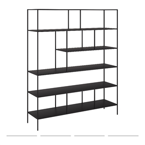 Henn&Hart 30&quot Blackened Bronze Metal Bookcase