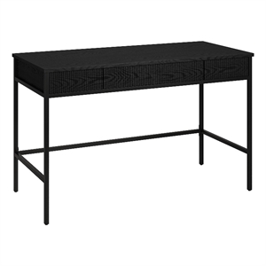 Henn&Hart 47.63&quot Black MDF/PVC/Metal Home Office