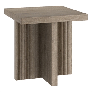 Henn&Hart 22&quot Antiqued Gray Oak MDF Side Table