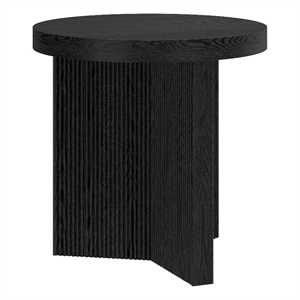 Henn&Hart 22&quot Black Grain MDF Side Table