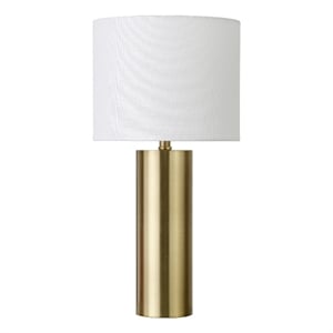 Henn&Hart 8&quot Brass Metal/Fabric Mini Lamp