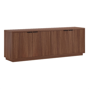 Henn&Hart 70&quot Satin Walnut MDF/PVC TV Stand