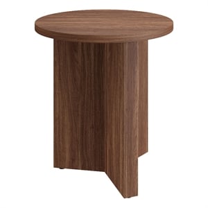 Henn&Hart 20&quot Satin Walnut MDF Side Table