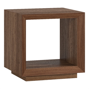 Henn&Hart 22&quot Satin Walnut MDF Side Table