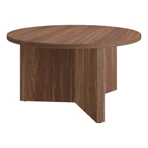 Henn&Hart 32&quot Satin Walnut MDF Coffee Table