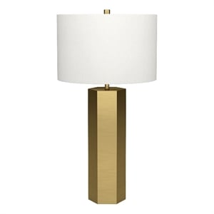 Henn&Hart 14&quot Brass Metal/Fabric Table Lamp