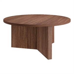 Henn&Hart 36&quot Satin Walnut MDF Coffee Table