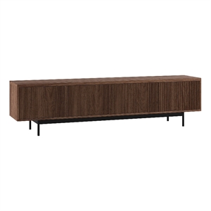 Henn&Hart 78.5&quot Satin Walnut MDF/Metal TV Stand