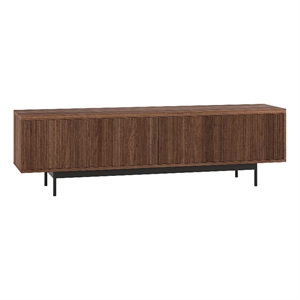 Henn&Hart 70&quot Satin Walnut MDF/PVC/Metal TV Stand