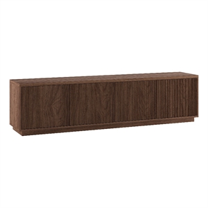 Henn&Hart 78.5&quot Satin Walnut MDF TV Stand