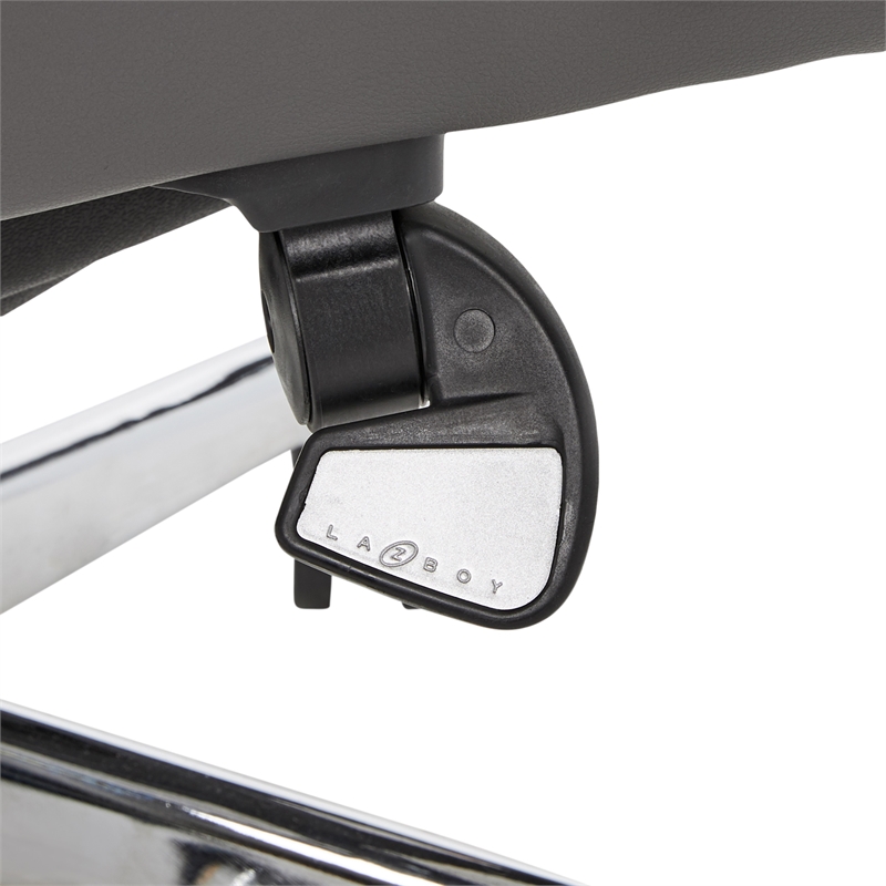 La-Z-Boy Sutherland Bonded Leather Office Chair w/Padded Arms in Moon Rock Gray