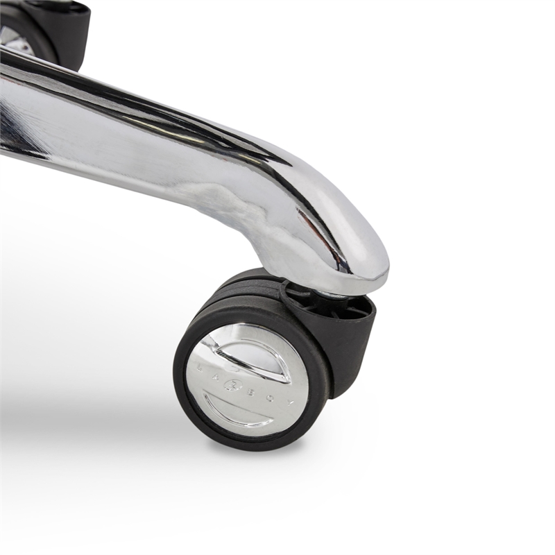 La-Z-Boy Sutherland Bonded Leather Office Chair w/Padded Arms in Moon Rock Gray