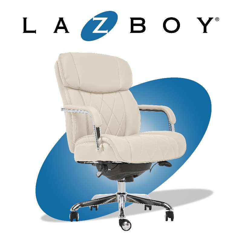 La-Z-Boy Sutherland Office Chair with Padded Arms, Jet Black