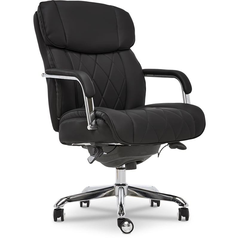 La-Z-Boy Sutherland Office Chair with Padded Arms Jet Black