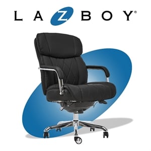 La-Z-Boy Sutherland Office Chair with Padded Arms Jet Black