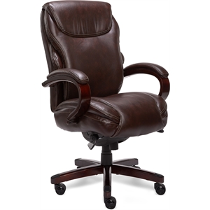 la-z-boy hyland bonded leather upholstered executive office chair chestnut brown
