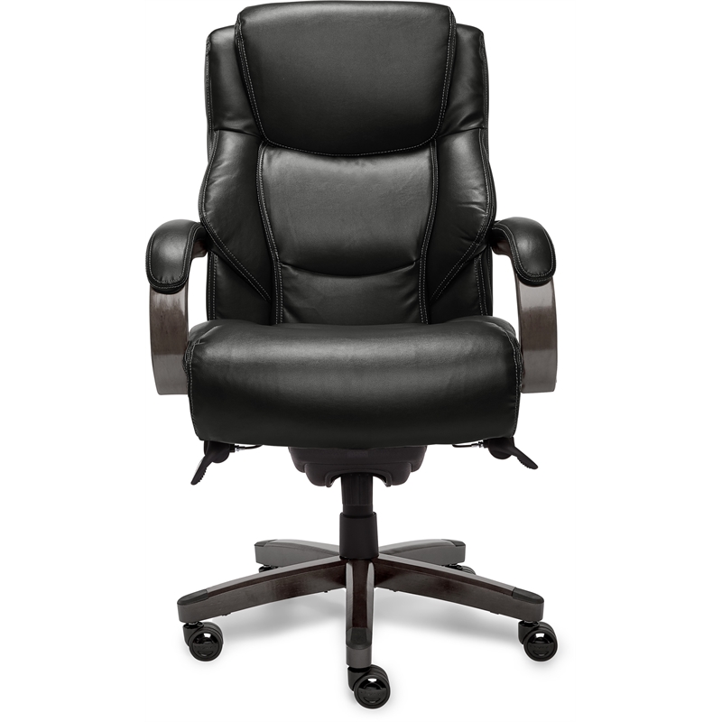 La-Z-Boy Delano Bonded Leather Upholstered Executive Office Chair in Jet Black