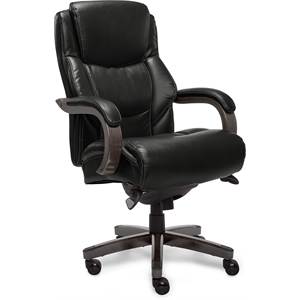 la-z-boy delano bonded leather upholstered executive office chair in jet black
